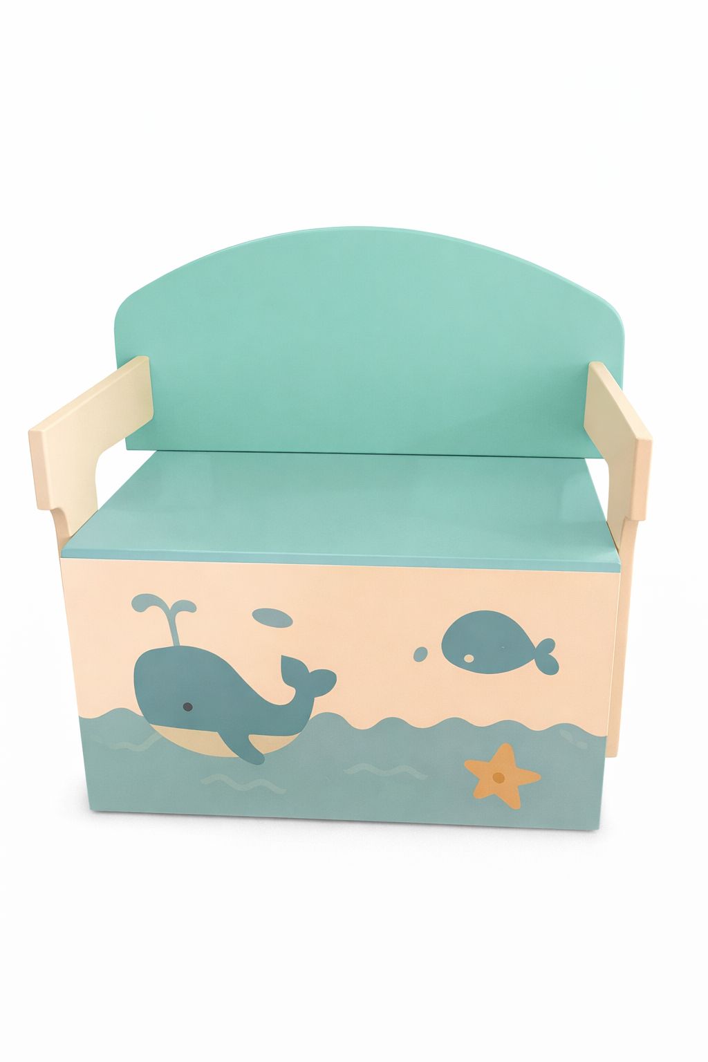 Convertible Toy Storage Bench & Desk Whale Theme